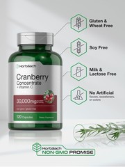 Horbäach Cranberry Concentrate Extract Pills + Vitamin 120 Count (Pack of 1)