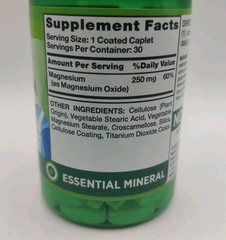 Natures Truth Magnesium Extra Strength 250mg 30 Capsules EXP 9/2026 Gluten Free