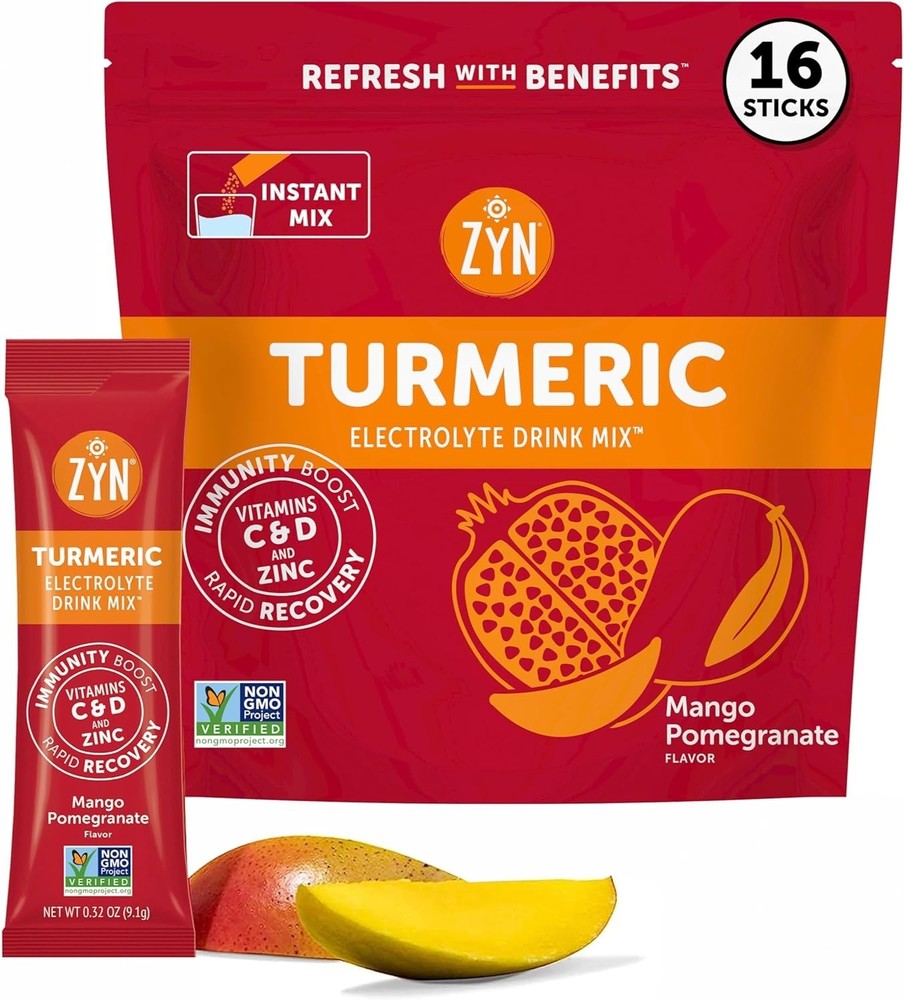 Electrolytes Powder Hydration Packets with Vitamins, Zinc & Turmeric Curcumin