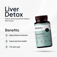 Miduty Palak Notes Liver Detox Supplement Milk Thistle Natural Body Detox -60Cap