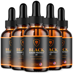 (5 Pack) Black Sugar Protect Drops Advance Blood Support Formula 150 Servings