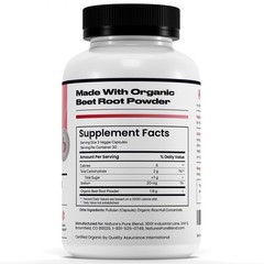 Organic Beet Root Powder 90 Capsules – Nitric Oxide Supplements for Circulation