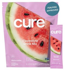 28 (2 x14 Packets) Cure Hydration Hydrating Electrolyte Mix, Watermelon 10/2026