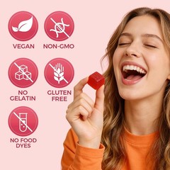 Spicy Cubes Hot Peach Gummies with Chili, Maca Root Vegan 30 Count