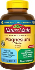 Nature Made Magnesium Citrate 250mg Softgels – Muscle & Heart Support, 120ct