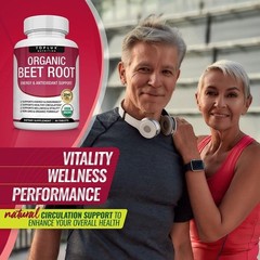 3PCS -TopLux Organic Beet Root 2040mg–90Tablets–Energy,Circulation&Antioxidant