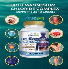 MAGNESIUM CHLORIDE MAXICLORURO CAPS 140 CAPSULES 2000mg CLORURO DE MAGNESIO