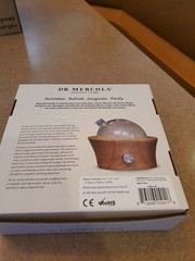 Dr. Mercola Healthy Home Dry Aroma Diffuser Hand Blown Glass Beechwood New NOS