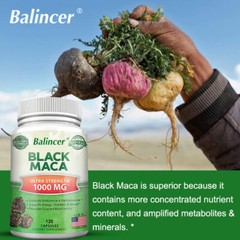 Black Maca Highest Potency Available 1000 mg Supports Desire and Stamina energy
