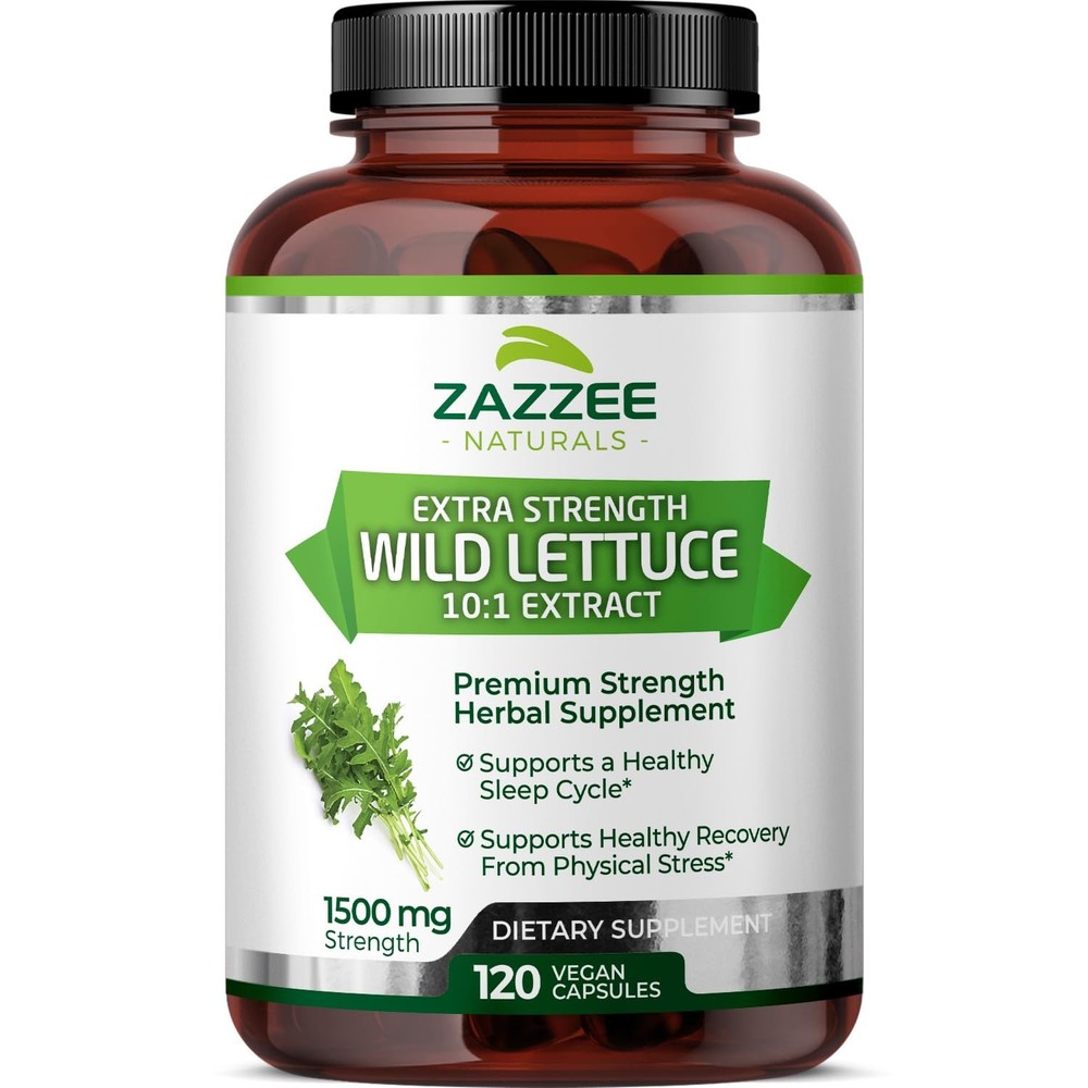 Zazzee Extra Strength Wild Lettuce 10:1 Extract, 1500 Mg Strength, 120