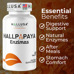 PAPAYA Digestive Enzymes – Stomach Comfort – Bloating & Indigestion – 60 Tabs