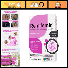 Menopause Relief Supplements – Black Cohosh, Estrogen-Free, 120 Tablets, Clinica