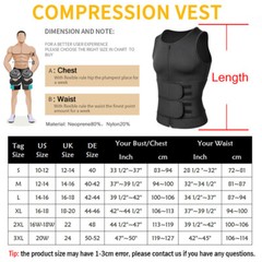 Men’s Sauna Sweat Suit Vest Waist Trainer Body Shaper Tank Tops Fat Burner Shirt