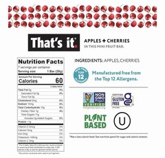 That’s it. Mini Fruit Bars (Variety 35 Pack) No Sugar Added, Plant-Based, Vegan