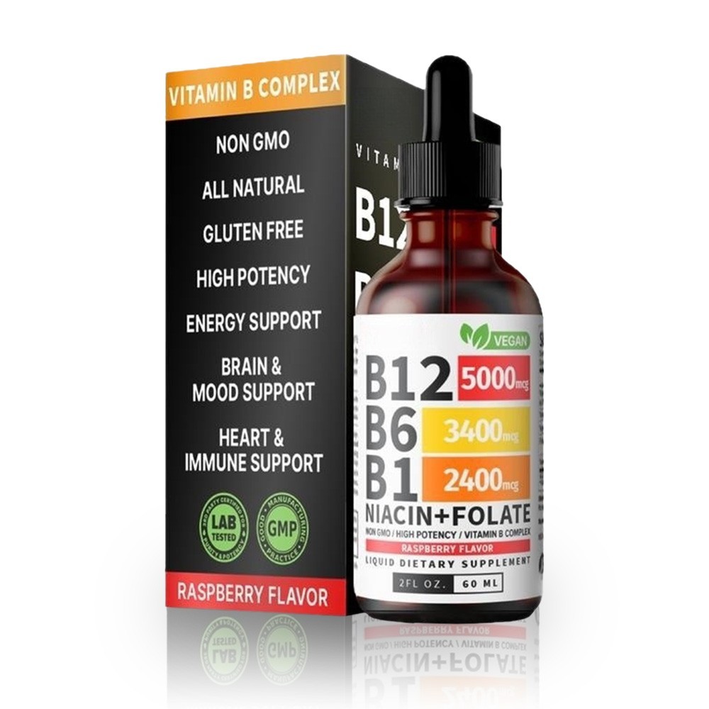 5 In 1 Vitamin B Complex – B6 B1 B12 Liquid Drops 5000mcg – 1PC USA