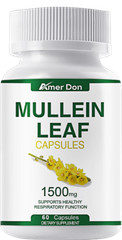 Mullein Leaf Extract 1500mg Lung Cleanse Respiratory Herbal Capsules