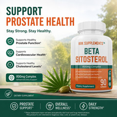 2 Bottle Beta Sitosterol 800mg Prostate Support Urinary Bladder KRK Supplements