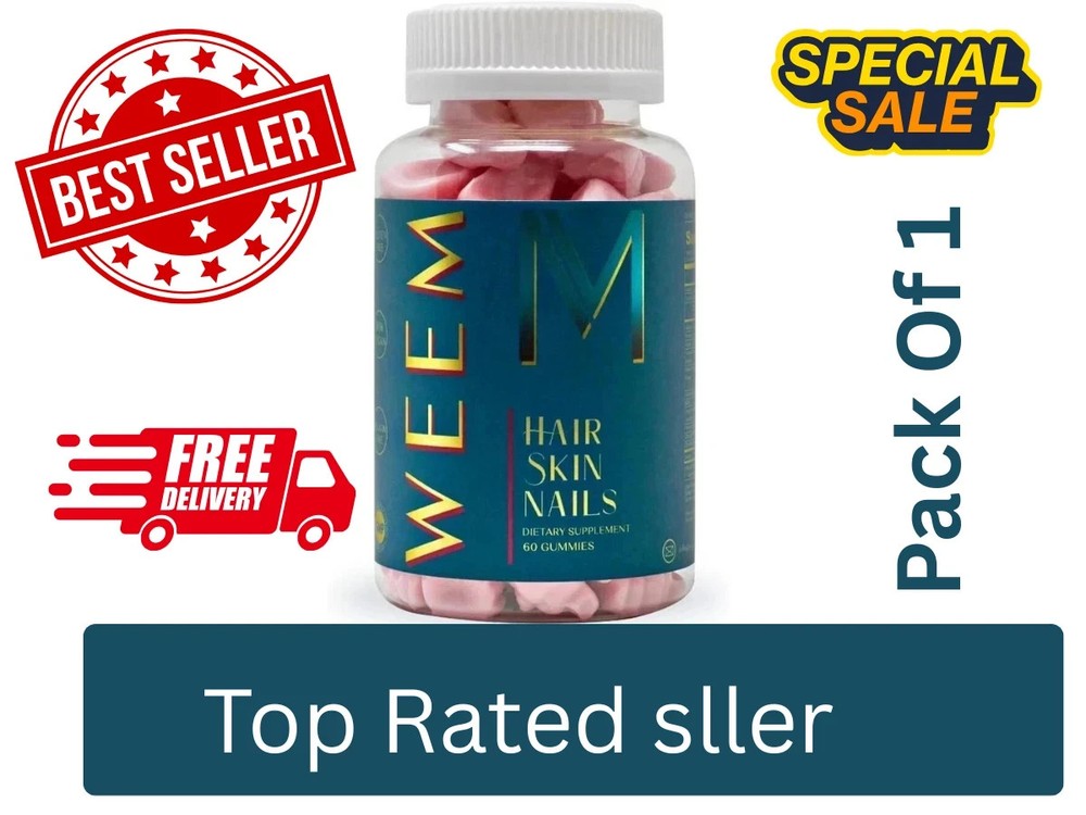 WEEM Hair Skin and Nails Gummies – Supports Healthy Hair – Vegan biotin (Pack 1)