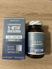 Triquetra L-Methylfolate 5-MTHF Plus Methyl B12 Supplement 15mg 60 Capsules New