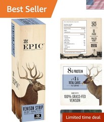 Snack Strips, Venison Beef Sea Salt Pepper, Keto and Paleo Friendly, 0.8 oz, …