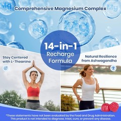 VEV 14-in-1 Magnesium Complex Gummies –L-Theanine,Cortisol Supplements for Wome