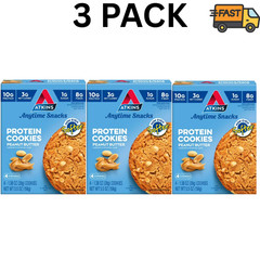 Atkins Keto Friendly Peanut Butter High Protein Soft Chewy Cookies 3 Pack