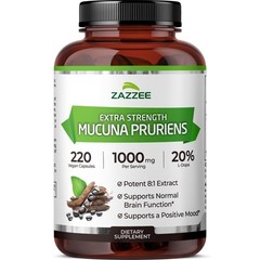 Zazzee Extra Strength Mucuna Pruriens 81 Extract, Minimum 20% LDopa, 1000 mg,…