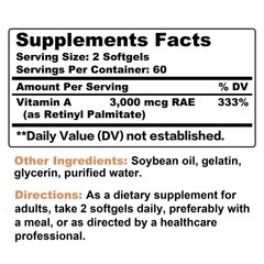Vitamin A 10,000 IU – Eye Health,Immune Support,Heart Health,Non-GMO,Gluten Free