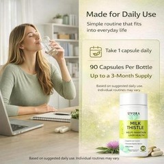 2x Uvora Milk Thistle Detox, Premium Herbal Supplement With Milk Thistle Extrac