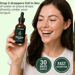 NEW Mullein Leaf & Chlorophyll Drops for Lung Detox & Mucus Cleanse – 30Servings