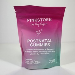 Pinkstork Postnatal Folic Acid Vitamin B12 & C 60 Assorted Fruit Gummies 03/2026