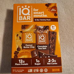 IQBAR Protein Bar Variety Pack Chocolate Sea Salt & Peanut Butter Cup 12 Bars