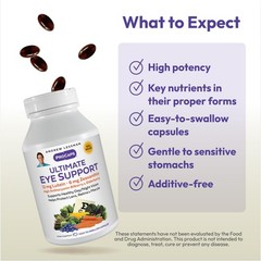 Ultimate Eye Support Softgels – 12mg Lutein, 6mg Zeaxanthin, Bilberry – Eye Heal