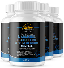 4 Bottles Full Spectrum L-Arginine L-Citrulline & Beta Alanine – 60 Capsules x4