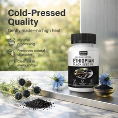 Ethiopian Black Seed Oil Softgels |4.64% Thymoquinone | Non-Gmo, Gluten-Free,60
