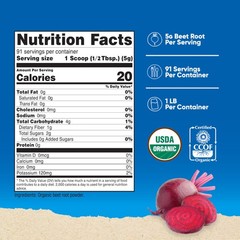 Nutricost Organic Beet Root Powder 1 LB – Vegan, 1 Pound (Pack of 1)