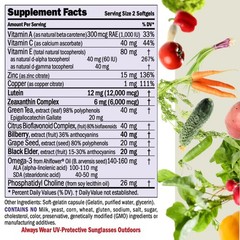 Ultimate Eye Support Softgels – 60 Count, 12mg Lutein, 6mg Zeaxanthin, Bilberry,