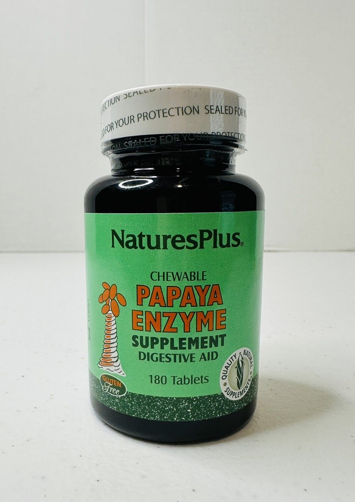 Nature’s Plus, Chewable Papaya Enzyme Supplement, 180 Tablets, Exp. 02/2027