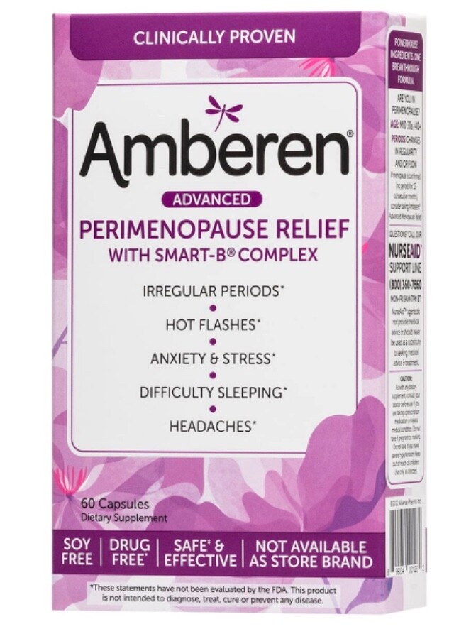 Amberen Perimenopause Relief Smart-B Complex 60 Capsules Exp. 05/2025 (E2)
