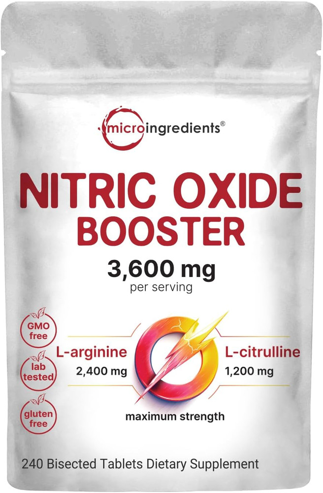 Micro Ingredients Nitric Oxide Supplement for Men & Women 3,600Mg per Serving