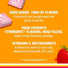 Sparkling Ice STARBURST Strawberry, Zero Sugar Flavored 17 Fl Oz (Pack of 12)