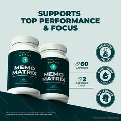 Memo Matrix Capsules, MemoMatrix Supplement, Brain Health & Memory (60 Capsules)