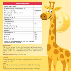 Calcium Chewable Tablets with Iron, Zinc & Sodium Magnesium for Kids & Adults