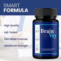 (3 Pack) Brain Vex Capsules For Memory Focus & Clarity BrainVex Pills (180 ct)