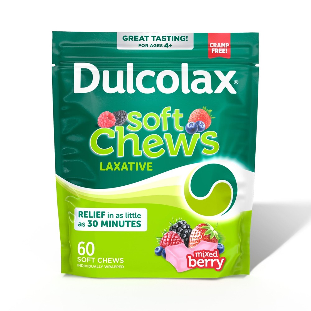 Dulcolax Saline Laxative Soft Chews, Gentle 60 Count (Pack of 1),