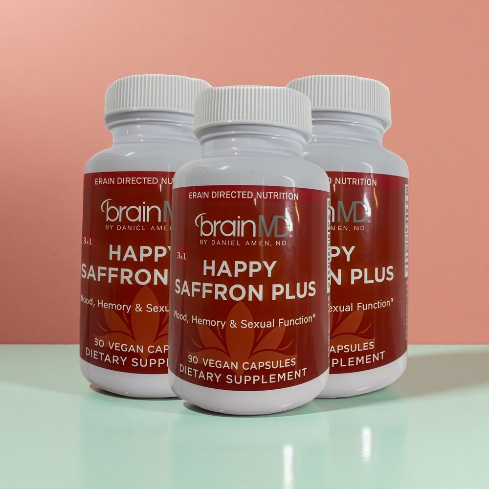 BrainMD 3PCS Happy Saffron Plus – 90 Capsules – With Saffron Flower Extract