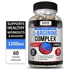 L-Arginine 60 Nitric Oxide, Testosterone Booster, ED Support 2400 mg