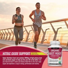 Toplux Organic Beet Root Tablets-Nitric Oxide Booster Beetroot Supplement 2040m-