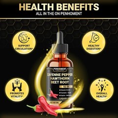 Cayenne Pepper Hawthorn Beet Root Turmeric Vitamin K2+D3 Liquid Drops 60ML – USA