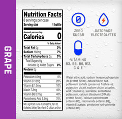 Propel Electrolyte Water Grape, 12 Fl Oz Bottles 8 Pack, Zero Calorie Sugar Free